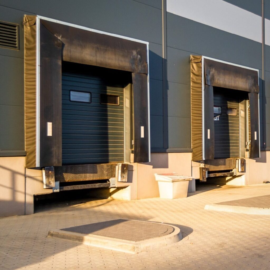 overhead doors at a facility with loading docks
